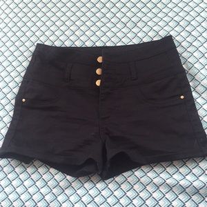 Black high-waisted shorts